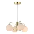 Nordlux Franca Suspension Luminaire 4-Spot Métal et Verre Laiton | Convient pour 4x E14